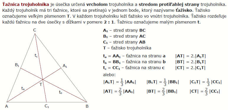 Vyska a taznica trojuholnika